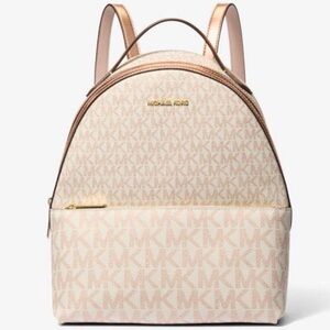 Michael Kors Beige and Gold Backpack